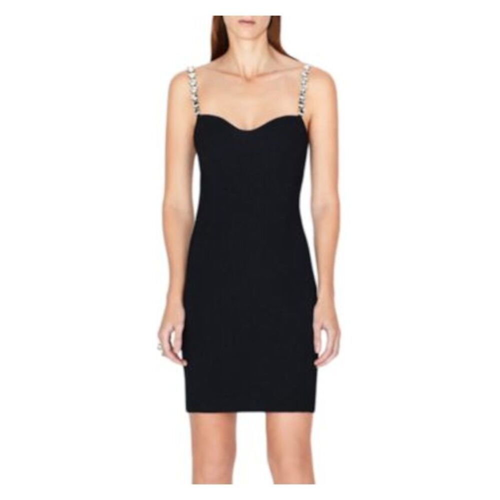 GALVAN LONDON Womens Black Straps Pullover Sleeveless Mini Party Sheath Dress S